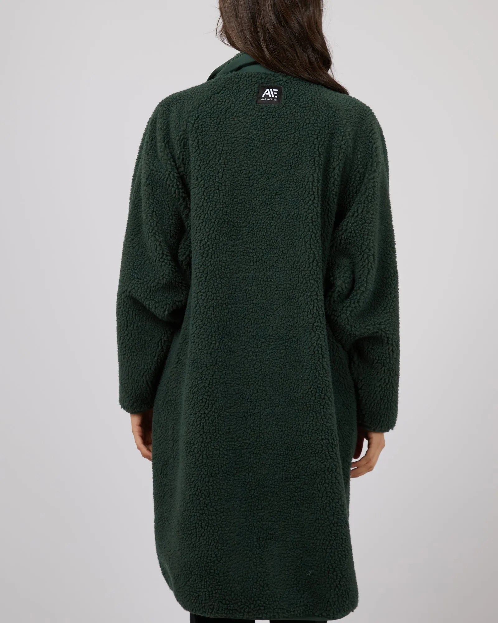 Active Teddy Longline Jacket Green