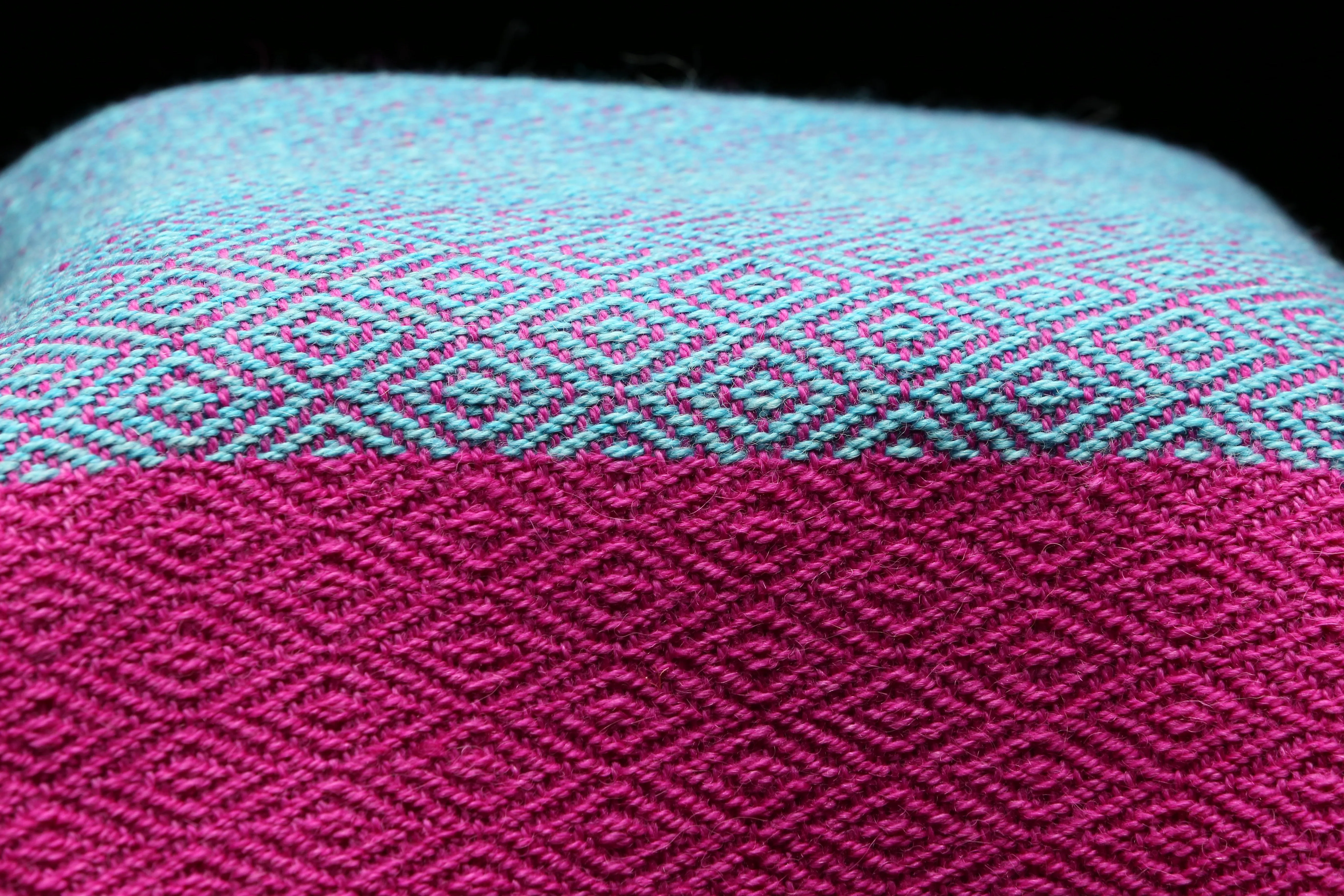 Alpaca Shawl - Pink & Light Blue