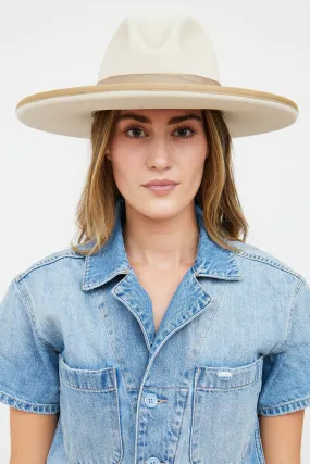 Beige Felt Round Brim Western Hat
