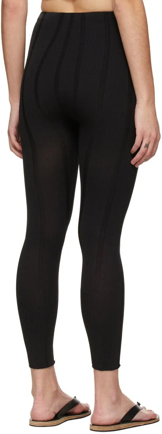 CFCL Black Indent Stripe Leggings