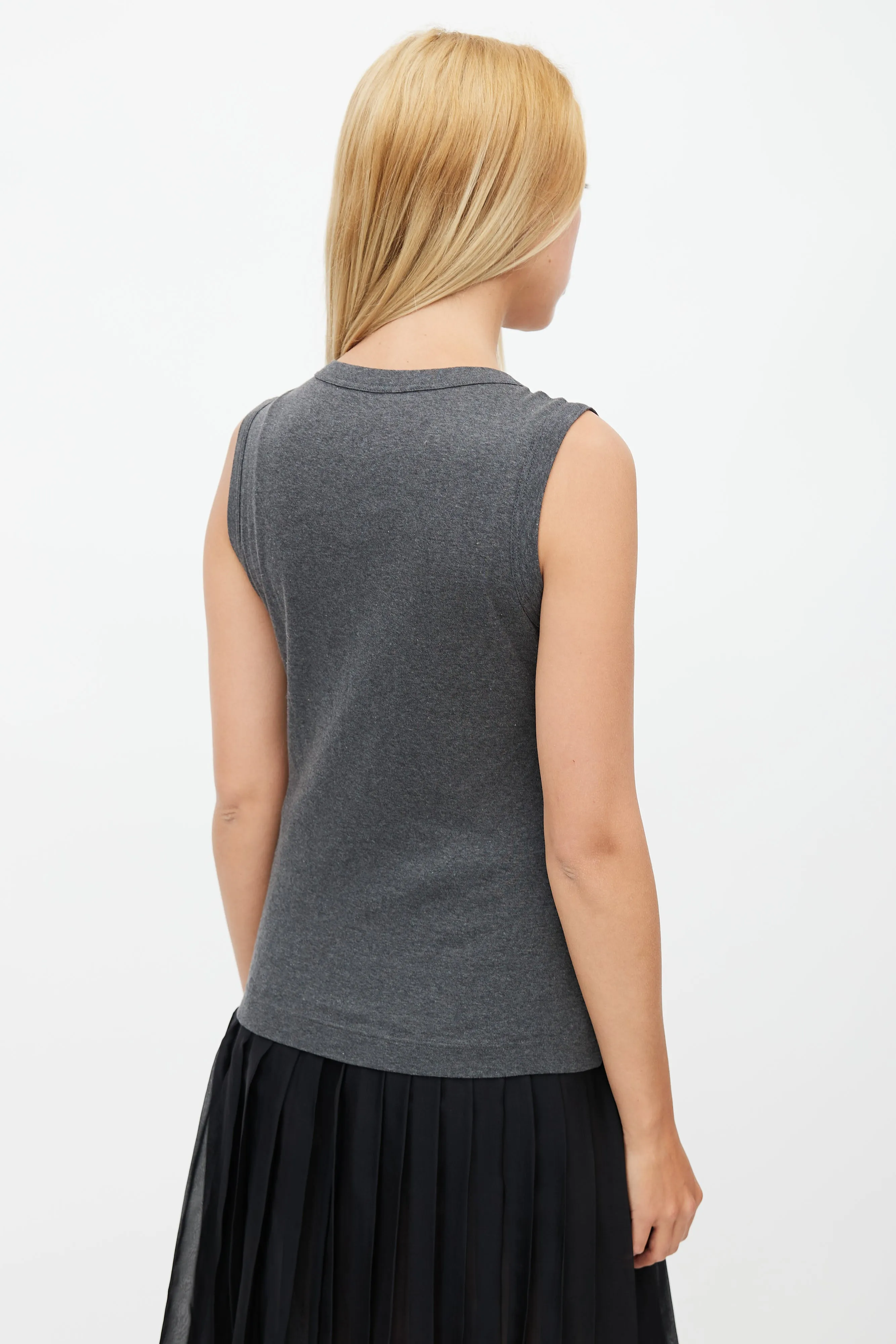 Grey Satin Bustier Top
