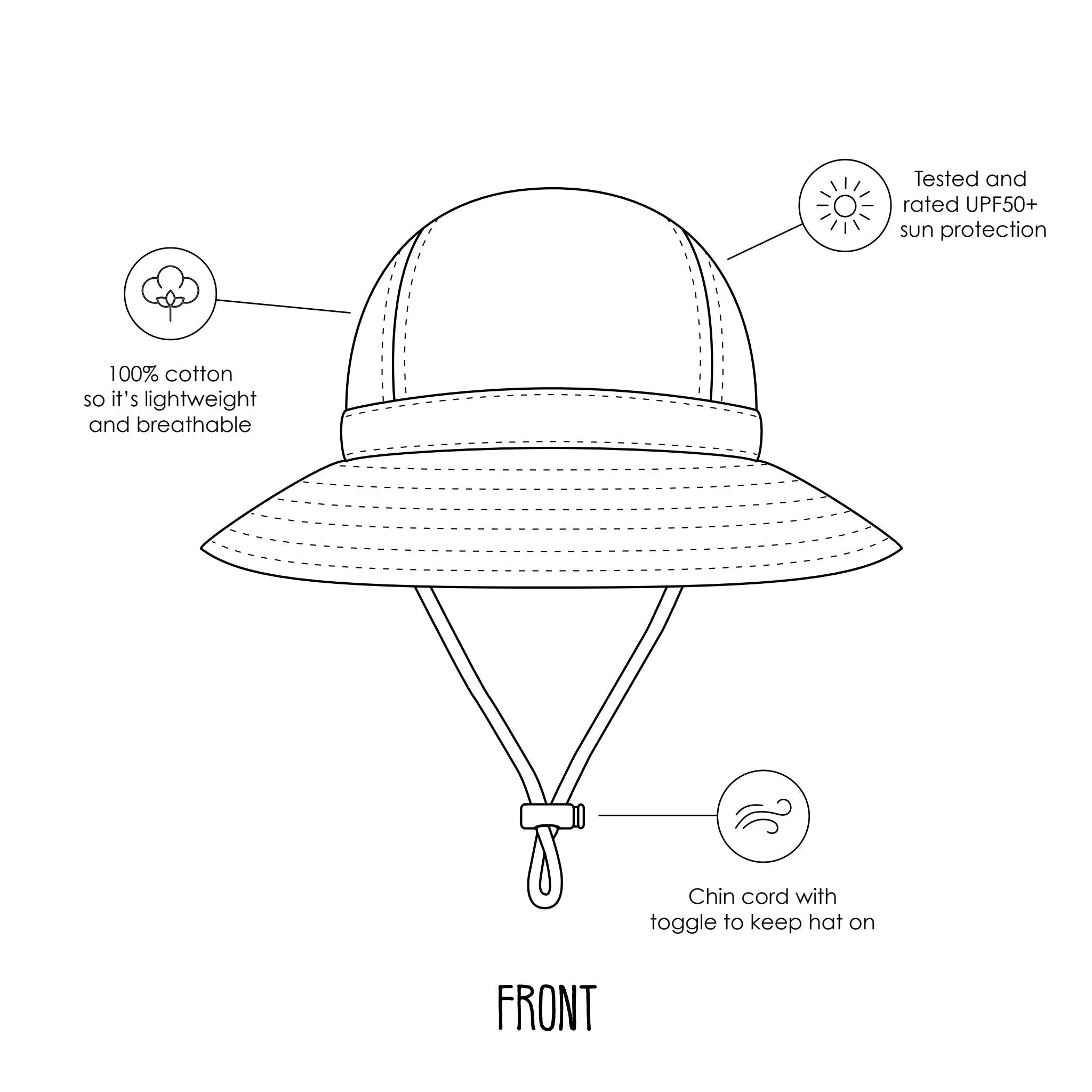 Prehistoric Wide Brim Infant Sunhat