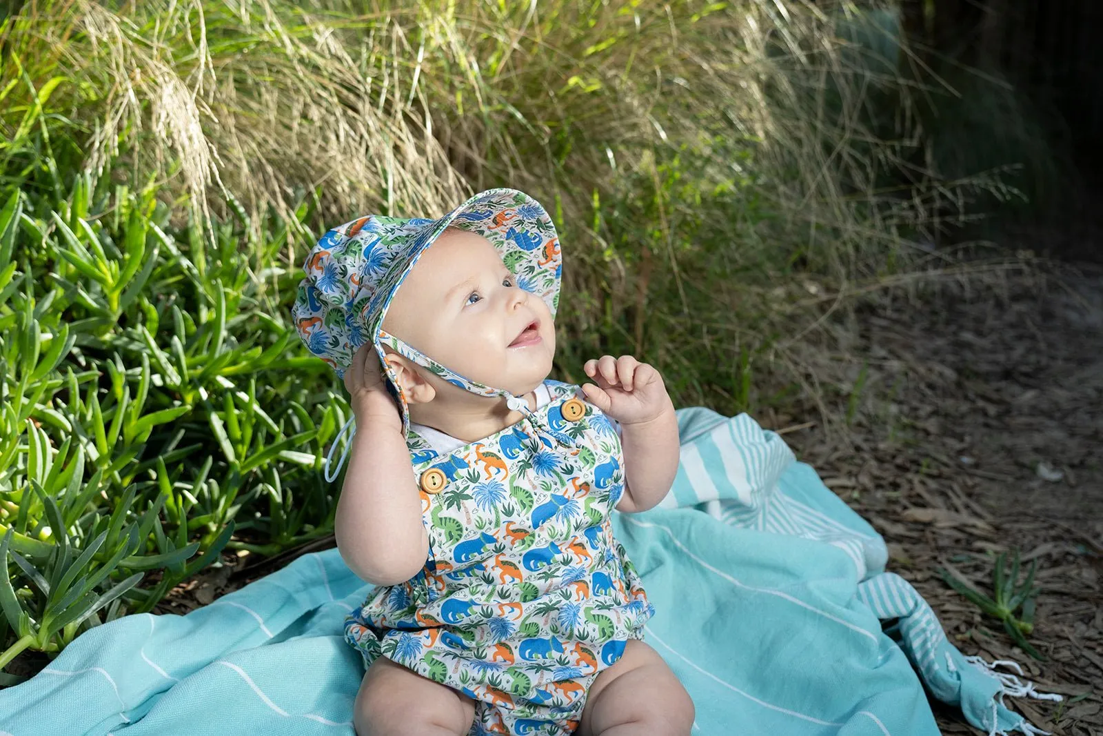 Prehistoric Wide Brim Infant Sunhat