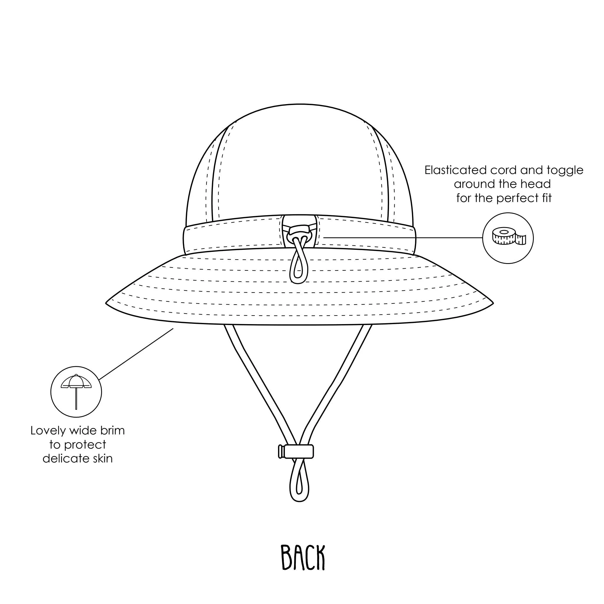 Prehistoric Wide Brim Infant Sunhat
