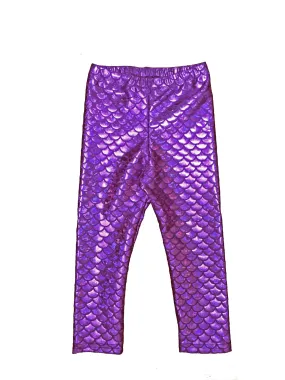 Purple Mermaid Kids Leggings