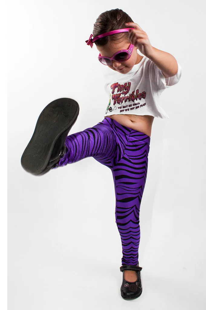 Purple Tiger Kids Leggings