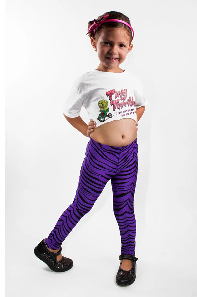 Purple Tiger Kids Leggings