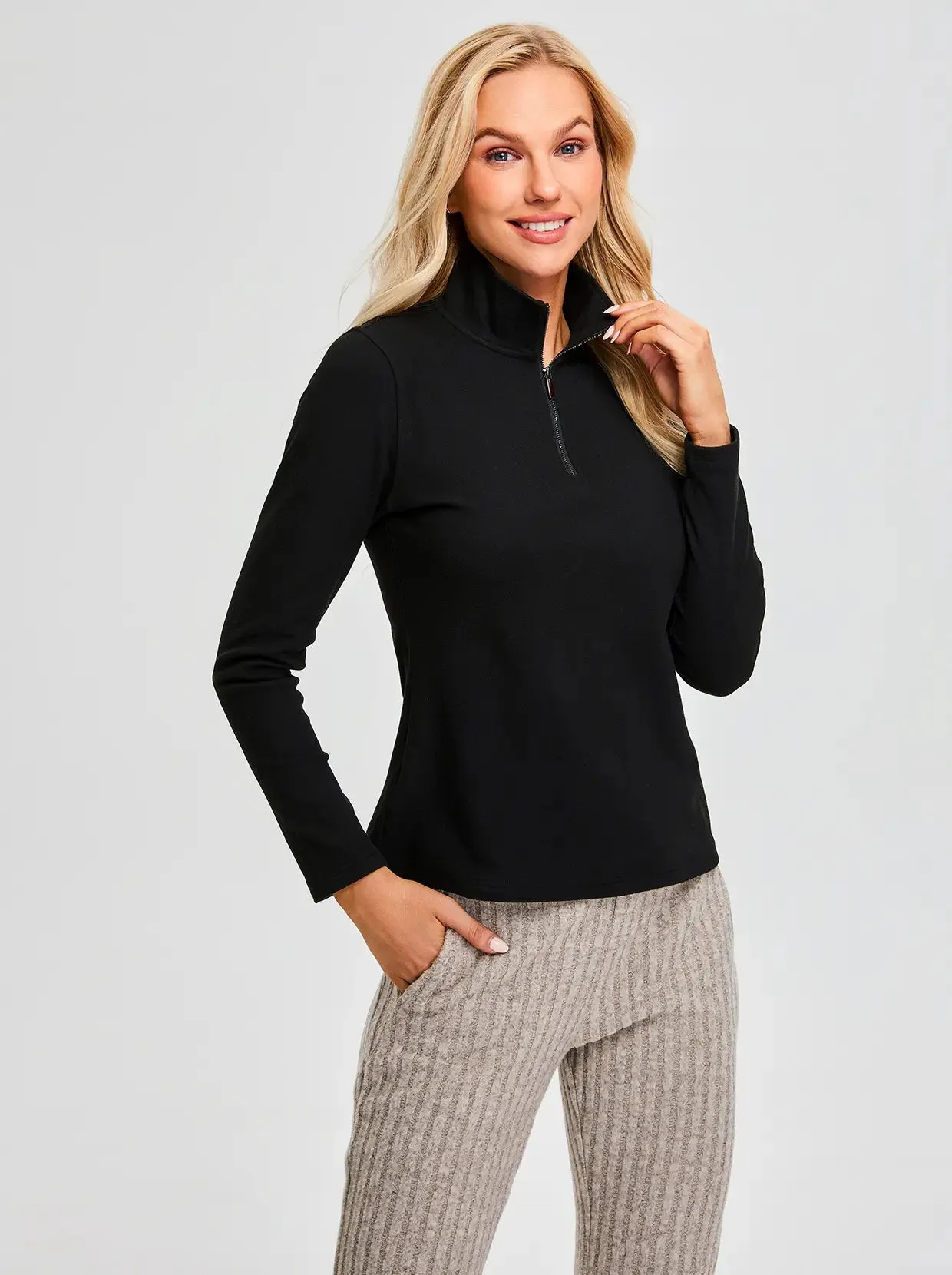 SOcomfi™ Quarter-zip Long-sleeve Tops for Women
