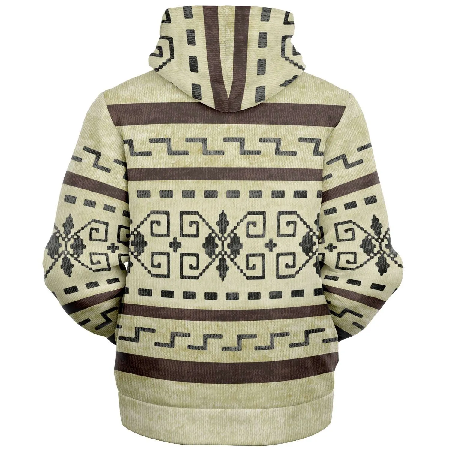 The Dude's Sherpa Lined Hoodie V1 w/ iconic Lebowski Sweater Pattern