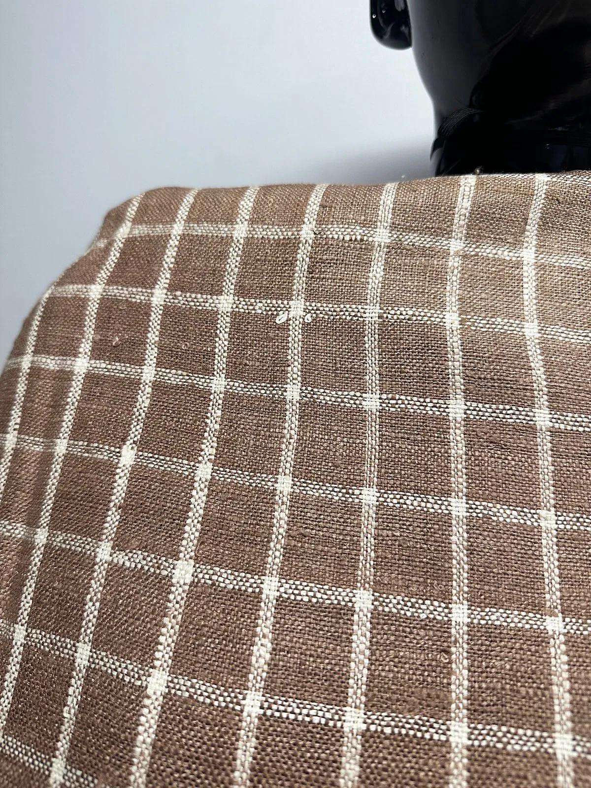 Vintage Raw Silk Check With Faded Fold