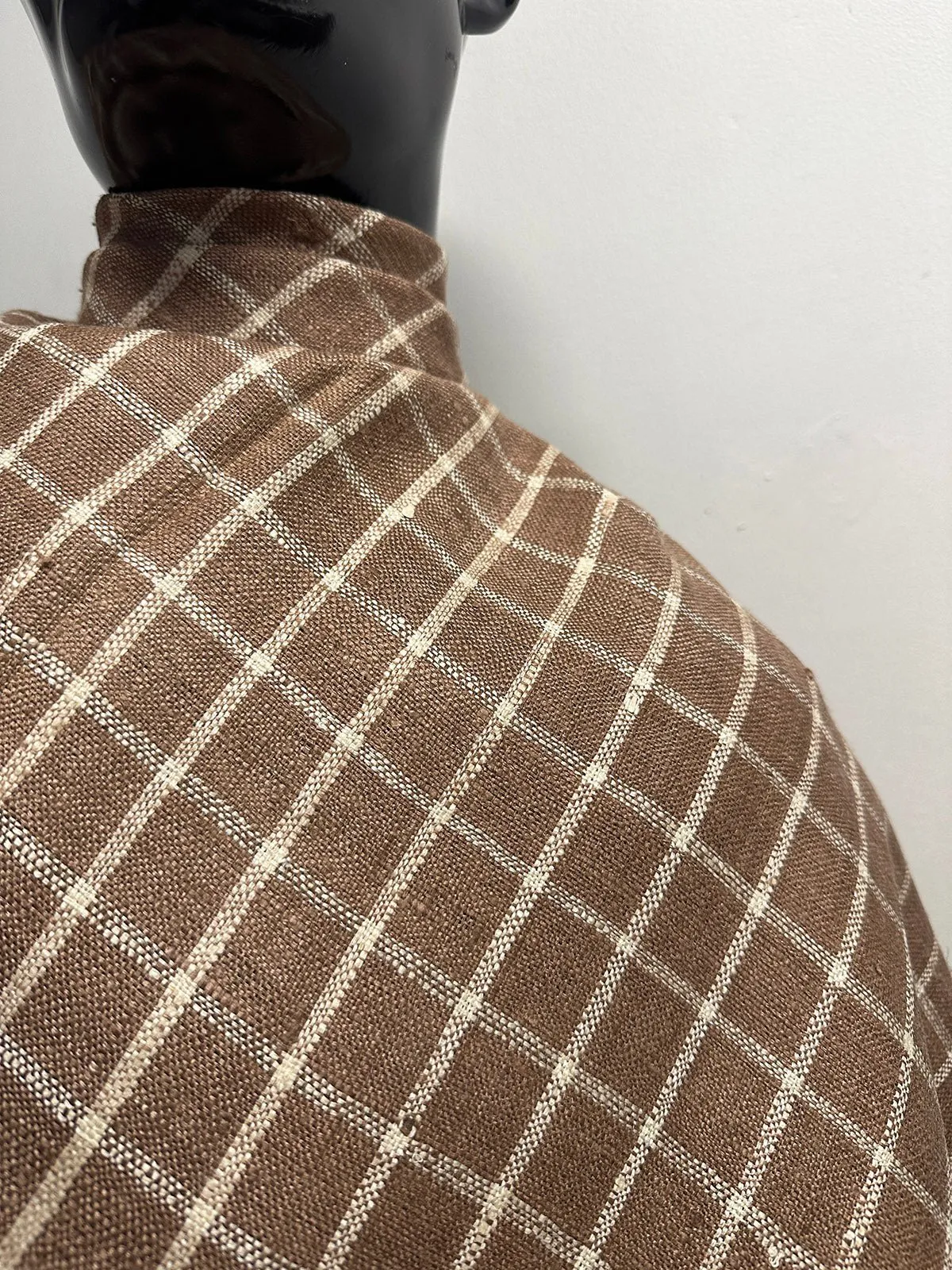 Vintage Raw Silk Check With Faded Fold