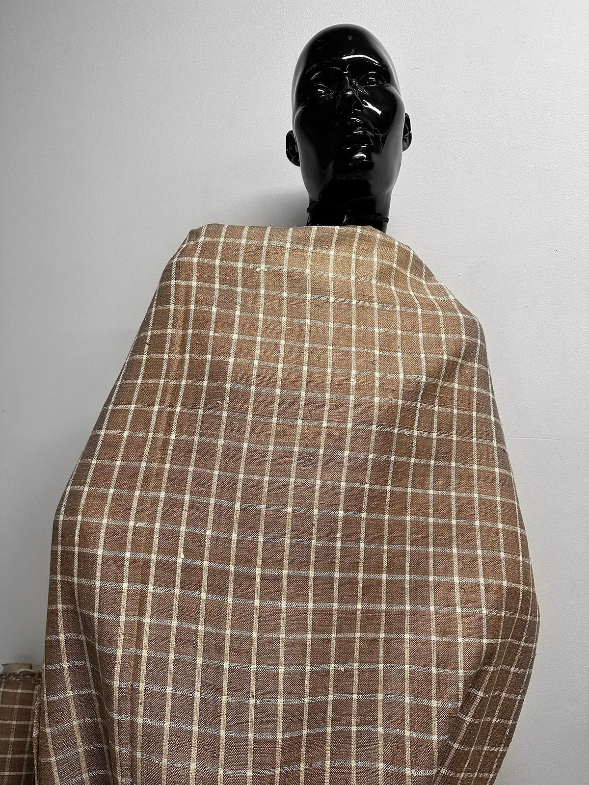 Vintage Raw Silk Check With Faded Fold