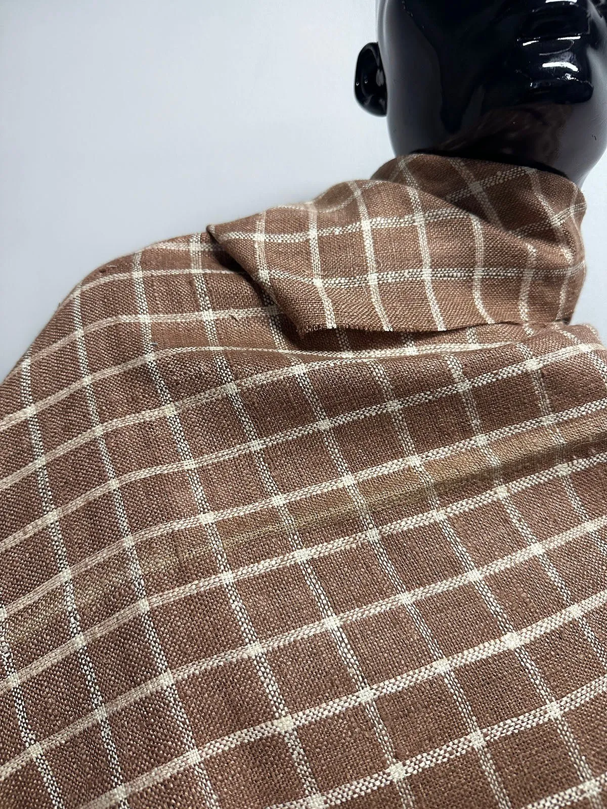 Vintage Raw Silk Check With Faded Fold